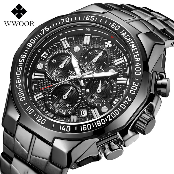 WWOOR Top Luxury Brand Watch For Men Chronograph Full Gold
