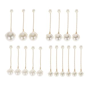 TINGTIAN 18Pcs/Set Folding Bridal Imitation Pearl Hair Clip Elegant Double Head Bridal Hair Jewelry Bridal Tiara Light Luxury Wedding Hairpins For WeddingsParties