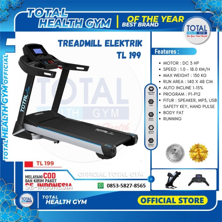 Free Ongkir Se PULAU JAWA Total Fitness- Treadmill Elektrik TL 199