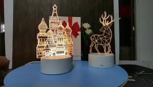 New Creative 3d Night light for bedroom bedside led Light Event Gift Company logo  Acrylic Cultural and Creative Lamp