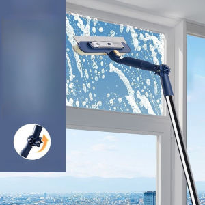 Highrise Extension Pole Window Cleaner Universal Window Wiper 360 Degree Rotating Double Sided Glass Cleaning Tool Long Handle Dust Remover High Windows Home Office