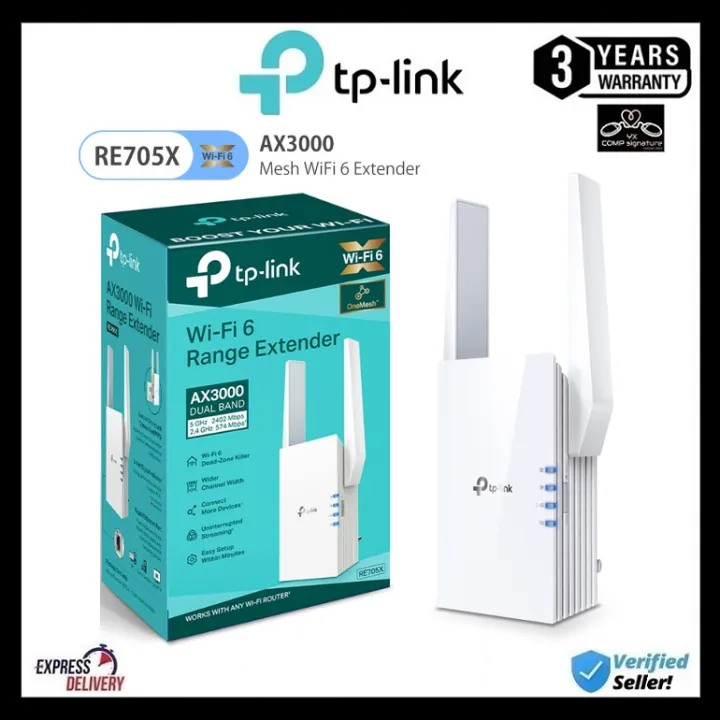 TP-LINK RE705X AX3000 WIFI 6 DUAL BAND RANGE EXTENDER REPEATER ONEMESH ACCESS POINT