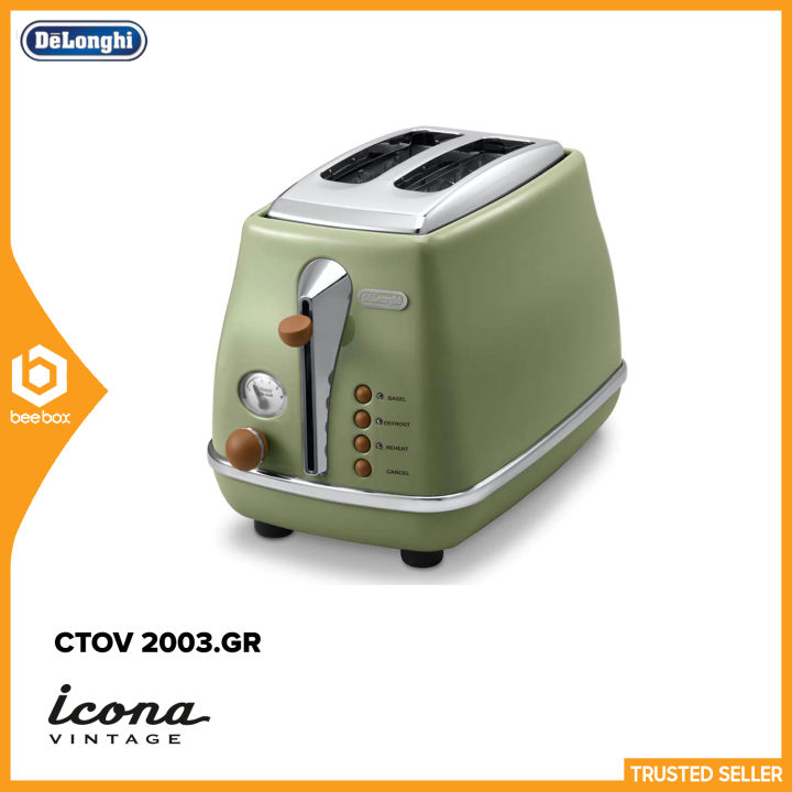 Delonghi Icona Vintage CTOV 2003 2 Slice Toaster Stainless Steel