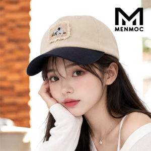 MENMOC mũ lưỡi trai màu be navy hàn quốc cho nam và nữ thêu gấu ngủ cute