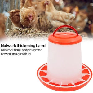 3Pcs 1.5kg Poultry Feeding bucket Automatic drinker Chicken coop Feeding Devices Chicken Feeder 1.5kg Poultry Automatic Feeding Bucket Chicken Coop Equipment Backyard Farming Supply Anti-Waste Chicken Feeder