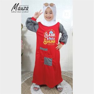 CF Kids Gamis Anak Viral Mauza Sabar dan Syukur Kombinasi Kotak