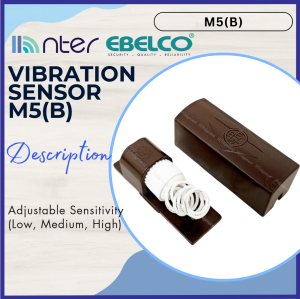 EBELCO Alarm Vibration / Shock Sensor Adjustable Sensitivity 3 Range Low Medium High Dark Brown Color M5(B)
