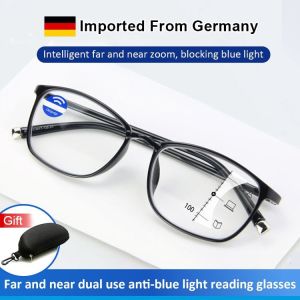 Smart far and near reading glasses for men high-definition ultra-light anti-blue light anti-fatigue elderly glasses