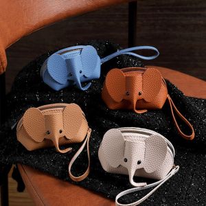 COSE Fashion Key Zipper Change Purses Elephant Lipstick Bag PU Leather Coin Storage Bag Women Coin Purse Small Purse Wallets Korean Money Bag Card Holder