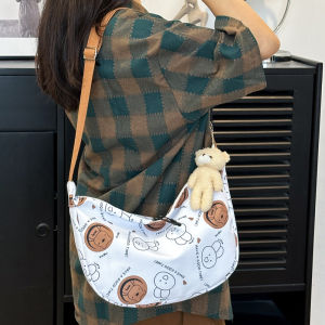 🔥กระเป๋าสะพายข้าง กระเป๋าไนลอน สไตล์เกาหลี แฟชั่นมาใหม่ ผ้ากันน้ำ 3สี (ไม่มีจี้ห้อยกระเป๋า)