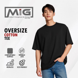 MIG Premium 200gsm Technology Cotton Comfortable Round Neck Short Sleeve Oversized Plain T Shirt - 1112O