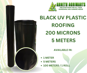 ARNETH BLACK UV Plastic Roofing Garden Rain Protection UV PE roof for greenhouse agricultural grade UV Plastic Sheet 200 MICRONS