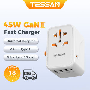 TESSAN Fast Charge Universal Travel Adapter 45W/65W/100W 万能插头座 International Travel Adapter Travel To Thailand/Korea/China/Europe