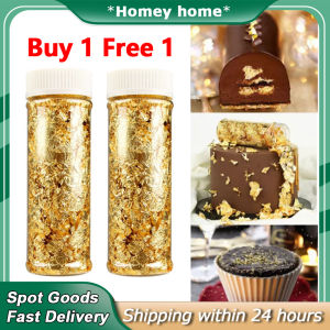 ⚡️Local Warehouse+COD⚡Buy1 Free1 Edible Grade Genuine Gold Leaf Schabin Flakes 100% Original 2g 24K Gold Decorative Dishes Chef Art Cake Decorating Tools