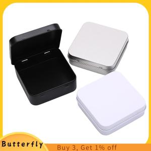 Butterfly YKS Mini Metal Tins Container Square Hinged Flip Storage Tin Box Jewelry Case