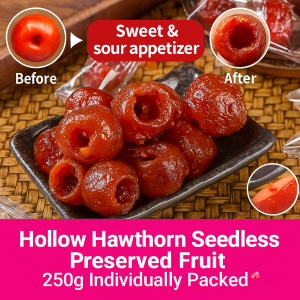 Seedless Hollow Hawthorn Candied Preserved Fruits Refreshing Fruity Flavor Smooth Taste Natural Snack For Food Beverage