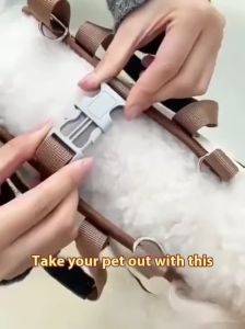 AimayaPet Dog bag out portable breathable multi-functional traction backpack Easy to Clean Backpack Breathable Adjustable cat bag petstrap