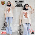 KAOS OVERSIZE WANITA MODEL TERBARU 2024 JUMBO BAJU HIJAB STYLE KEKINIAN SURVIVE ID COKLAT MOCCA. 