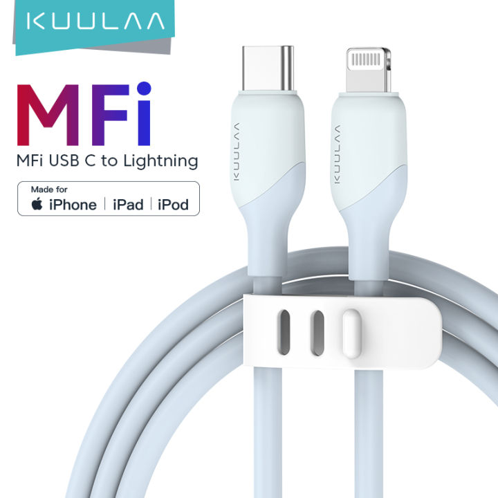 【Apple MFi Certified】KUULAA 30W Type C to Lightning Cable for iPhone 14 13  12 pro max Series Fast Charging USB 20W USB C To Lightning Cable Data Cord 