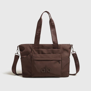 Alo Nylon 2‑Way‑Carry Tote Bag Front‑Pocket Women Commuter Gym Shoulder Handbag