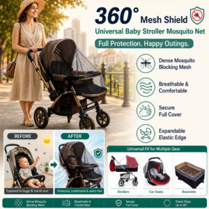 Stroller Mosquito Net Full Coverage Sun Shade Baby Stroller Cover UV Protection Breathable Mesh Universal Fit Newborn Stroller Accessories