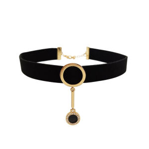 Kalung Choker Hitam Beludru Retro Necklace Kalung Coker Wanita Belt Leher