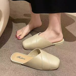[Free Shipping] New 2025 Spring/Summer Closed-Toe Shoes Soft Sole Non-Slip Fashionable Versatile Slip-On Flat Sandals