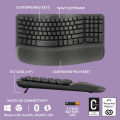 Logitech Wave Keys Wireless Bluetooth Ergonomic Keyboard With Cushioned Palm Rest+Logitech Lift Vertical Ergonomic Mouse. 