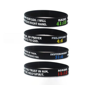 Psalm Jeremiah Isaiah Bible Verse Rubber Wristbands Silicone Bracelets