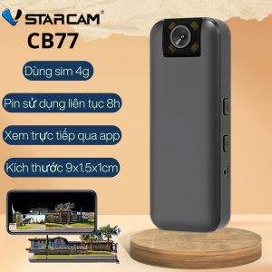 Camera mini cài áo di động Vstarcam CB77 Full HD Camera sài sim 4G truyền hình ảnh trưc tiếp về điện thoại Bảo hành 12 tháng