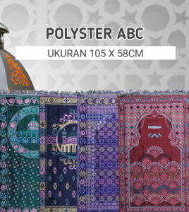 Sajadah Tipis Polyster ABC dengan plastik untuk setiap pcsnya / Sajadah Tipis Murah / Oleh Oleh Haji dan Umroh