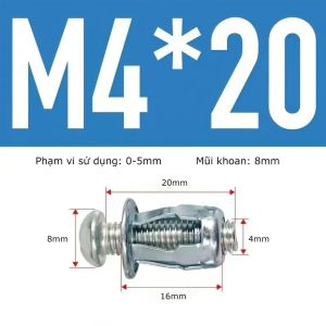 20 Cái Bộ Đai Ốc Kim Loại m4 m5 m6 m8 Mở Rộng Đai Ốc Vít Cố Định Tường Khô - Dụng Cụ Neo -LUMBL