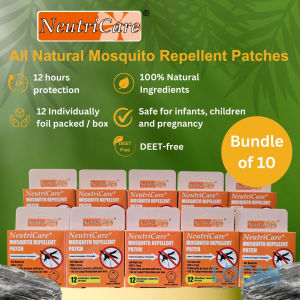 NeutriCare All Natural Mosquito Repellent Patch 12’s/box (Bundle of 10 Ultra Value = 120 patches) (U.P.: $89.50)