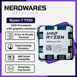 NerdWares Solutions AMD Ryzen 7 7700 7700X 8 Cores 16 Threads with Radeon Vega Graphics Processor Support AM5 CPU Socket