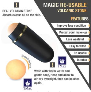 Facial Oil Absorbing Natural Volcanic Roller Stick Alat Penyerap Minyak Muka