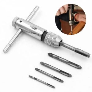 QIXING Removable Ratchet Tap Wrench M3-M8 High Hardness Manual Tap Screw Holder Anti-rust Comfortable Grip Tap Holder Wrench Home