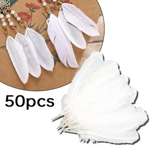 50Pcs Natural Goose Feathers White Swan Feather Dream Catcher Feather for DIY Decoration 10-17cm
