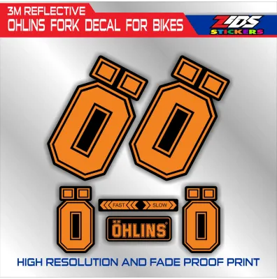 ohlins fork decals for bike 3M reflective printed laminated sticker