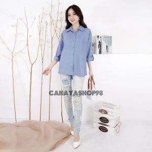 Atasan Kemeja Wanita Terbaru 2022 Kekinian Viral Bahan Katun Shakila Premium Import