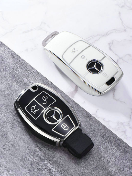 Electroplate Tpu Car Key Case Cover Shell Fob For Mercedes Benz A B C E