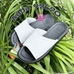 รองเท้าหนังผู้ชาย Adda 92C20 รองเท้าแตะผู้ชาย สายขาว พื้น PVC น้ำหนักเบา รองเท้าแตะ
