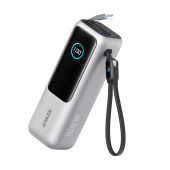 Anker Laptop Power Bank 25000mAh Portable Charger with Triple 100W USB-C Ports for Multi-Device Charging Built-in and Retractable Cables for iPhone 17/16/15 Series MacBook Samsung and More A1695