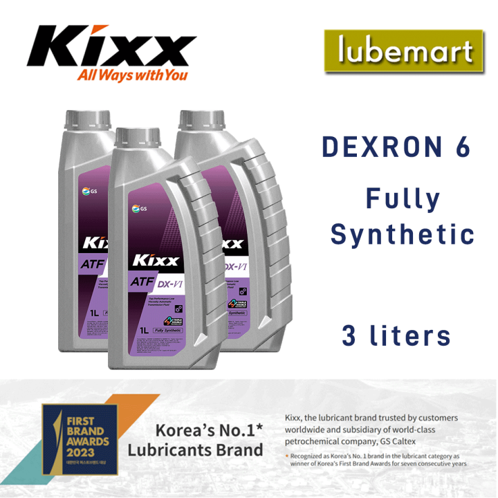 GS KIXX DX-VI Fully Synthetic ATF OIL DEXRON 6 (3 X 1 liter) | Lazada