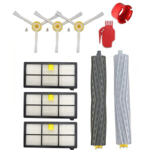 Replacement Parts Kit for iRobot 800 900 860 870 880 980 Series Vacuum Cleaner Fits Includes Roller Brush Main Brush Side Brush Filter Directional Wheel Screwdriver  Small Black Brush Ideal for Daily Home Pet Hair Cleaning
