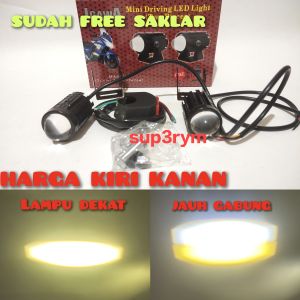 paket hemat !!!! 2 pcs lampu motor d2 d3 plus saklar lampu mini laser jauh dekat