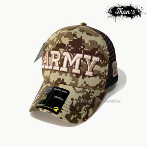 Topi Trucker Full Bordir Army -  Jaring Bordir Pria Wanita Terbaru Lidah/Visor Pendek Kekinian Viral