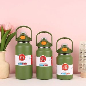 Vacuum Tumbler Bottle With Handle (1ℓ/1.3ℓ/1.7ℓ) Water Bottle Tumbler Vacuum Flask/ Botol Air Tahan Panas Sejuk