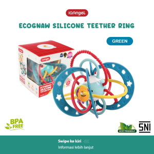 IQAngel Ecognaw Silicone Teether Ring / Mainan Gigitan Anak Bayi / Mainan Kerincingan Anak Bayi