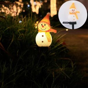 MAOMEI Waterproof Snowman Solar Light Solar Powered LED Christmas Ground Lamp Energy Saving Ground Mounted Snowman Landscape Lamp Xmas