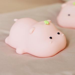 Cute Childrens Pink Hippo Night Light Rechargeable LED Touch Cute Light Food grade Silicone 3-mode Animal Night Light Nursery Baby Room Cute Night Light Gift for Children Girls and Boys